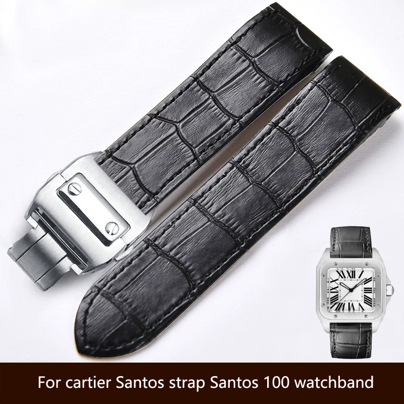 Cartier Watch Santos - Bracelet de montre en cuir véritable