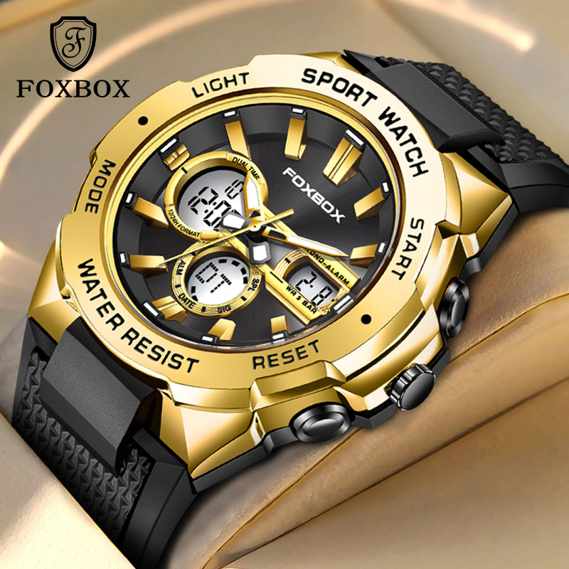 Suede Strap Watch - FOXBOX Nouvelles montres militaires pour hommes,