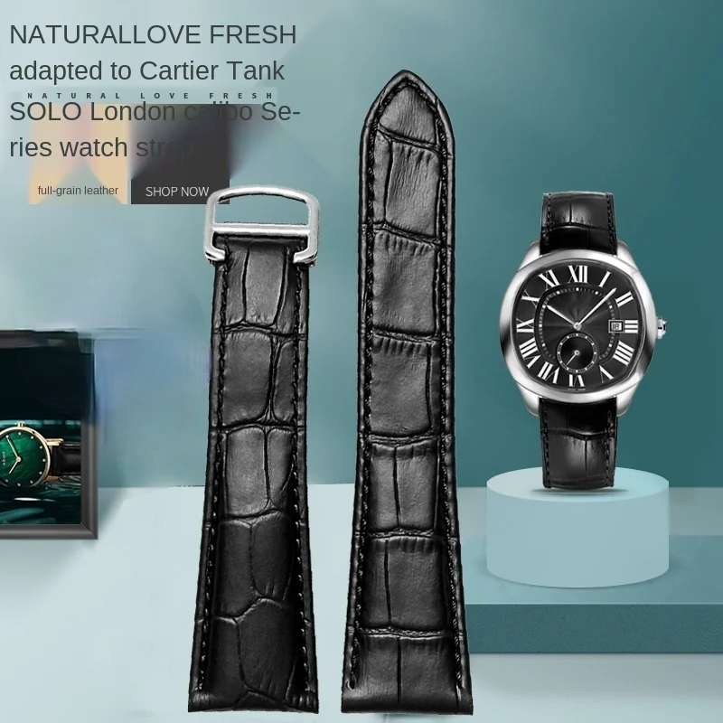 Cartier Watch Tank - Bracelet de montre en cuir véritable,