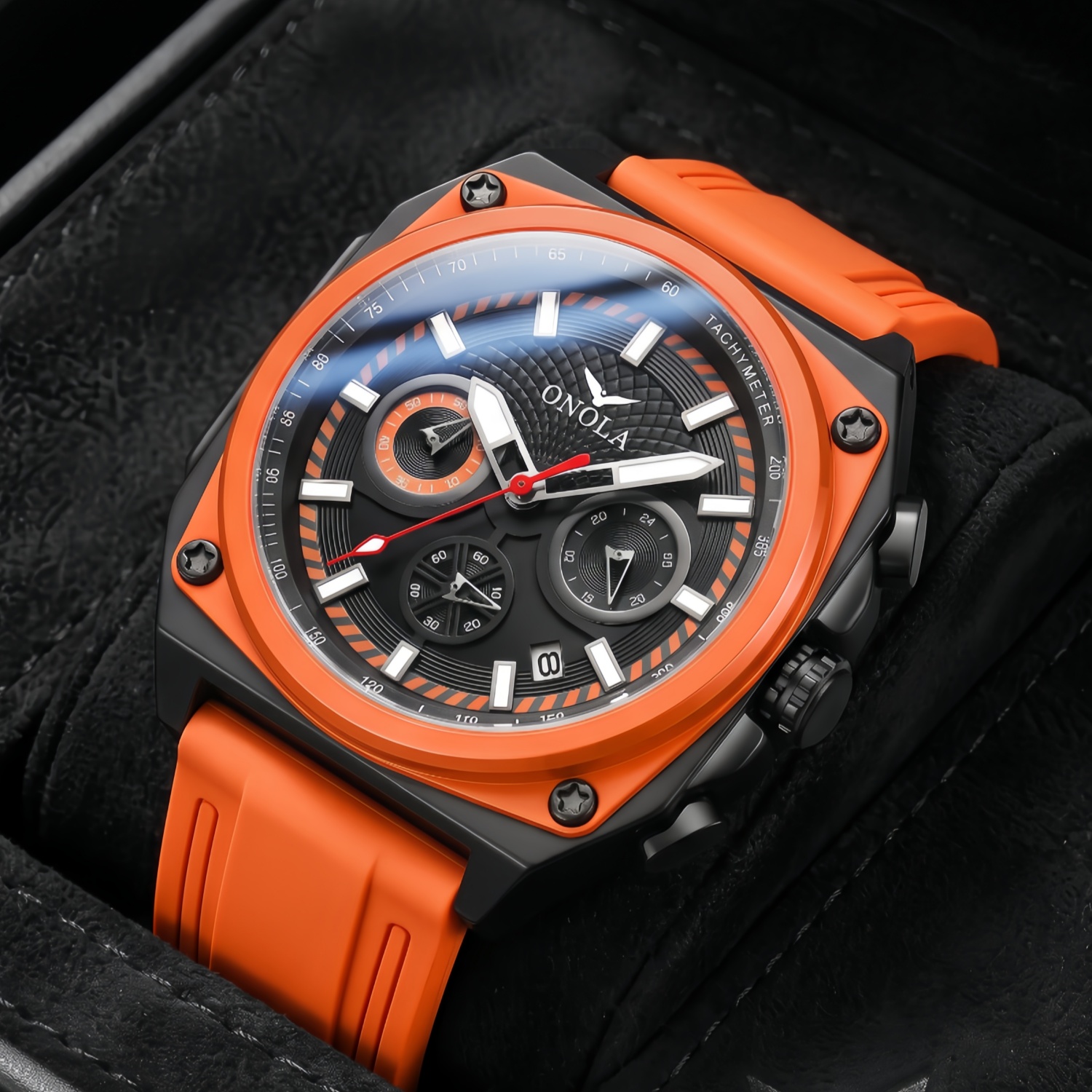 Montre à quartz ronde pour hom - Suede Strap Watch avis et prix
